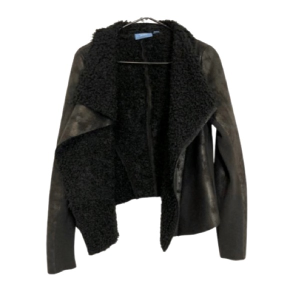 Simply Vera (Vera Wang) Black Faux Suede Jacket With Faux Fur Lining - Size M - Picture 4 of 10